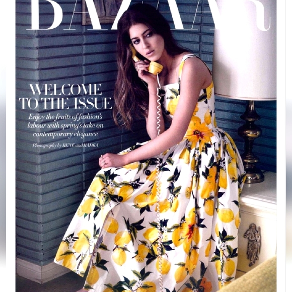 Source Unknown Dresses & Skirts - NWOT* Lemon Yellow and Floral A-Line Dolce & Gabbana Reproduction Dress